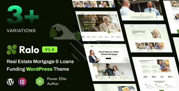Ralo - Real Estate Mortgage & Home Loan Elementor WordPress Theme — homepage layout
