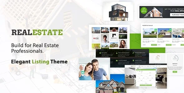 Real Estate WordPress Theme — homepage layout