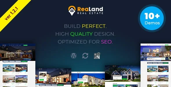 ReaLand - Real Estate Responsive WordPress Theme — homepage layout
