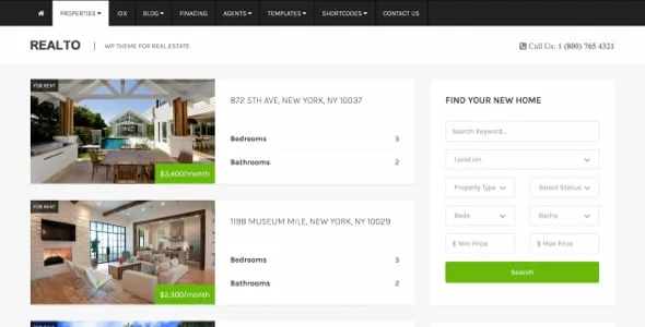 Realto - WordPress Theme for Real Estate Companies — interior page design