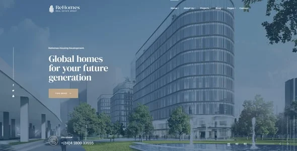 Rehomes - Real Estate Group WordPress Theme — design detail view