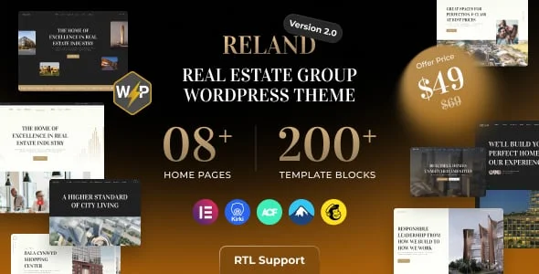 Reland - Real Estate Group WordPress Theme + RTL — homepage layout