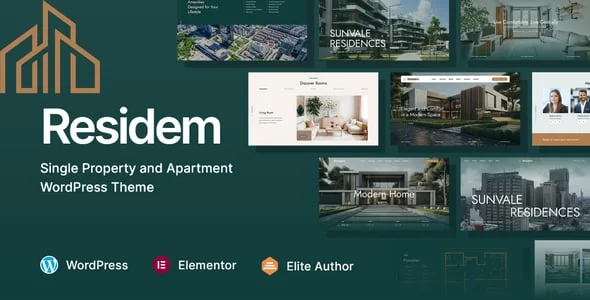 Residem - Single Property and Apartment WordPress Theme — homepage layout