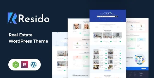 Resido - Real Estate WordPress Theme — homepage layout