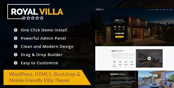 RoyalVilla - WordPress Theme for Single Property — homepage layout