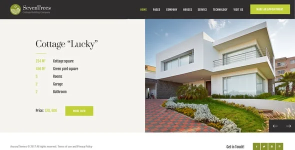 SevenTrees | Real Estate Property WordPress Theme — interior page design