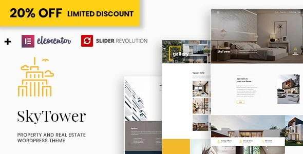 SkyTower - Real Estate and Construction WordPress Theme — homepage layout