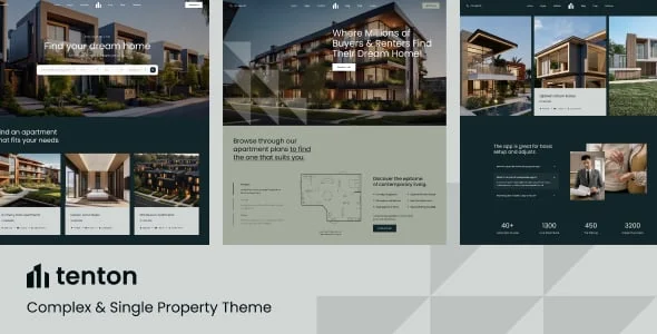 Tenton - Complex & Single WordPress Property Theme — homepage layout
