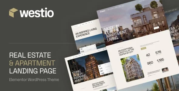 Westio – Real Estate & Apartment Landing Page WordPress Theme — homepage layout
