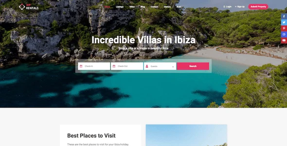 WP Rentals - Booking Accommodation WordPress Theme — interior page design