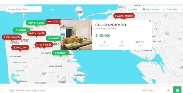 WpEstate Real Estate WordPress Theme — interior page design