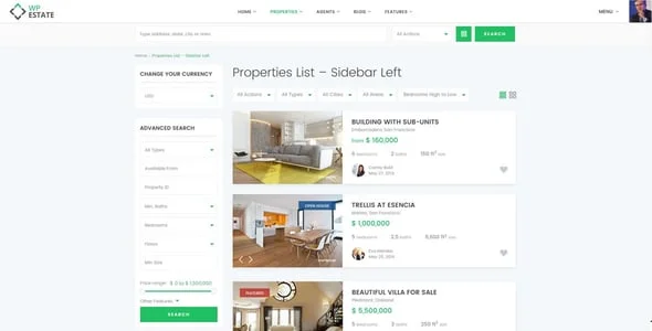 WpEstate Real Estate WordPress Theme — design detail view