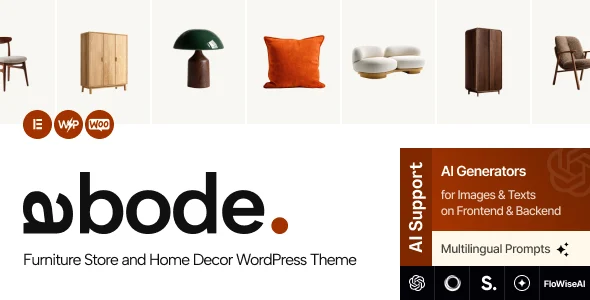 Abode - Furniture Store and Home Decor WordPress Theme WordPress theme homepage layout for a ecommerce retail website