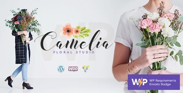 Camelia | Floral Studio Florist WordPress Theme WordPress theme homepage layout for a bouquet retail website