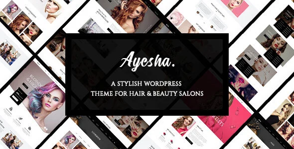 Ayesha - Hair and Beauty Salons WordPress Theme WordPress theme homepage layout for a barber fashion website