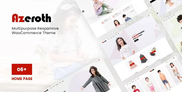 Azeroth - Multipurpose Responsive WooCommerce Theme WordPress theme homepage layout for a baby fashion website