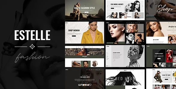 Estelle - Fashion and Modelling Agency WordPress Theme WordPress theme homepage layout for a clothing fashion website