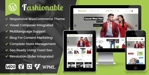 Fashionable - Creative Fashion WooCommerce WordPress Theme WordPress theme homepage layout for a clean fashion website