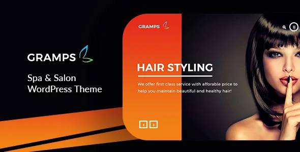 Gramps -   Spa & Salon WordPress Theme WordPress theme homepage layout for a beauty spa fashion website