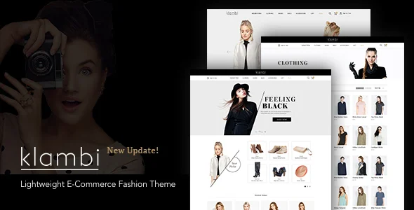 Klambi - Lightweight E-Commerce Fashion Theme WordPress theme homepage layout for a ajax fashion website