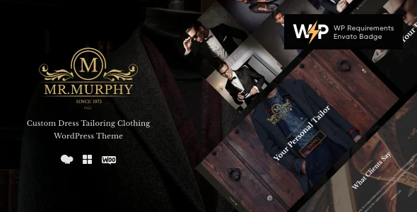 Mr. Murphy - Dress Making & Tailor WordPress Theme WordPress theme homepage layout for a accessories fashion website