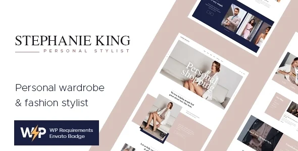 S.King | Personal Stylist and Fashion Blogger WordPress Theme WordPress theme homepage layout for a appointments fashion website