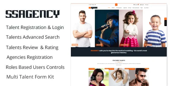 Ssagency - Fashion & Modeling World WordPress Theme WordPress theme homepage layout for a agencies fashion website