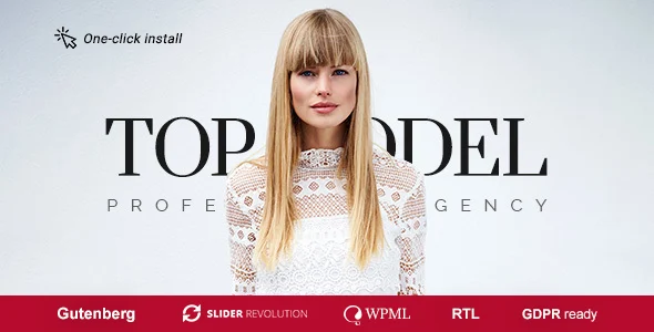 Top Model - Agency and Fashion WordPress Theme WordPress theme homepage layout for a agency fashion website