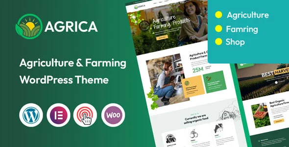 Agrica – Agriculture WordPress Theme WordPress theme homepage layout for a agriculture food business website