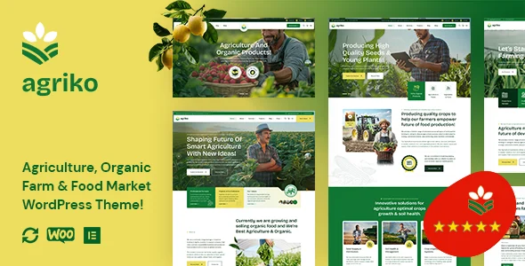 Agriko - Agriculture, Organic Farm & Food Market WordPress Theme WordPress theme homepage layout for a agriculture food business website