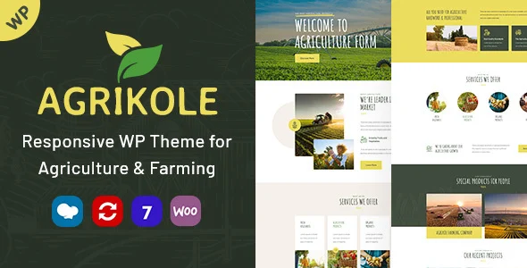 Agrikole | Responsive WordPress Theme for Agriculture & Farming WordPress theme homepage layout for a agriculture food business website