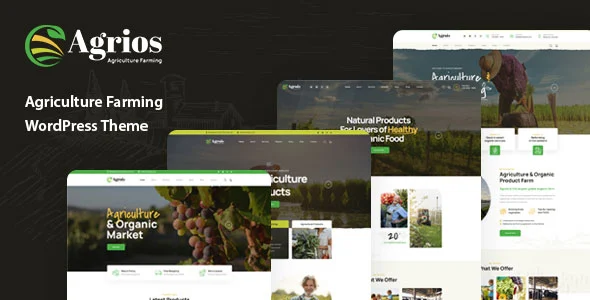 Agrios - Agriculture Farming WordPress Theme WordPress theme homepage layout for a agriculture food business website