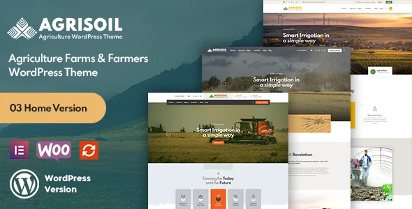 Agrisoil - Agriculture & Organic Farm WordPress Theme WordPress theme homepage layout for a agriculture food business website