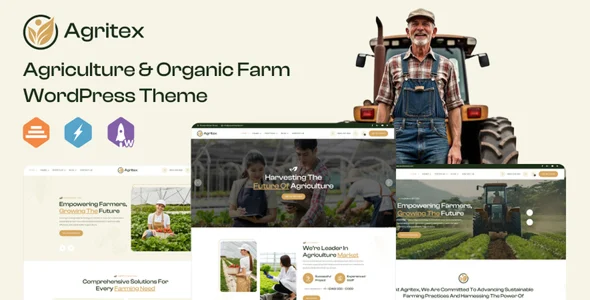 Agritex - Agriculture & Organic Farm WordPress Theme WordPress theme homepage layout for a agriculture food business website