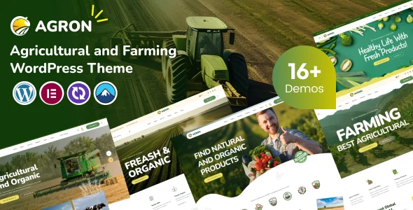 Agron - Agriculture & Organic Farm WordPress Theme WordPress theme homepage layout for a agriculture food business website