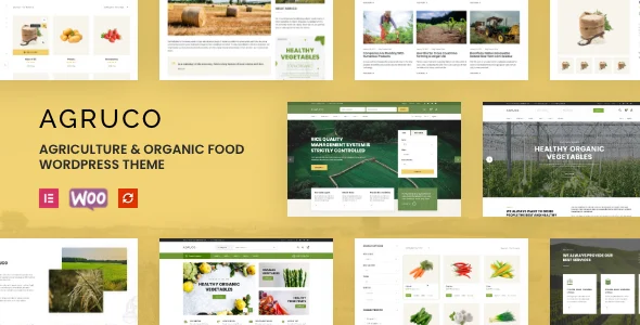 Agruco - Agriculture & Organic Food WordPress Theme WordPress theme homepage layout for a agriculture food business website