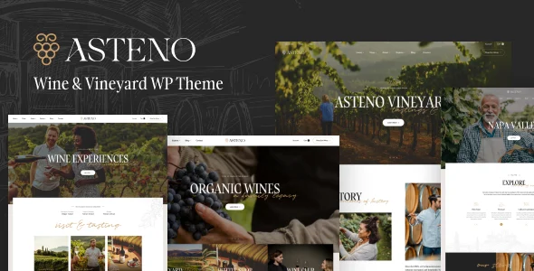 Asteno - Wine & Vineyard WP Theme WordPress theme homepage layout for a agriculture food business website
