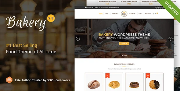 Bakery | WordPress Cake & Food Theme WordPress theme homepage layout for a bakery food business website