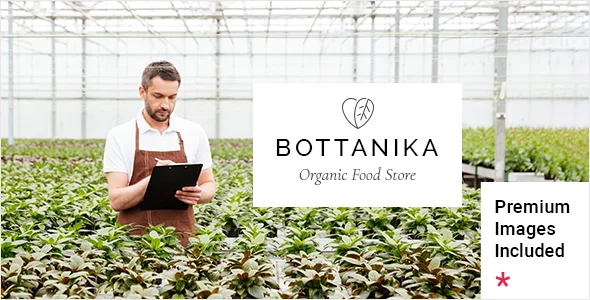 Bottanika - Organic Food Store WordPress Theme WordPress theme homepage layout for a agriculture food business website