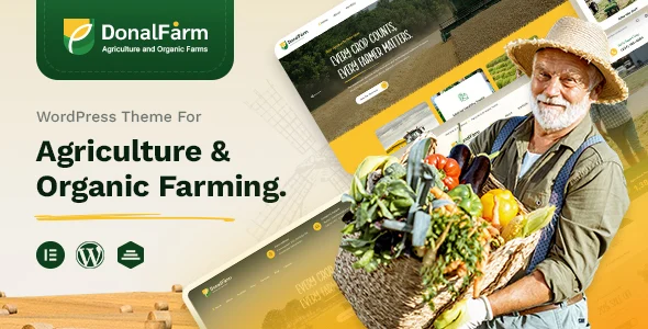 Donalfarm | Agriculture Organic Farming WordPress Theme WordPress theme homepage layout for a agriculture food business website