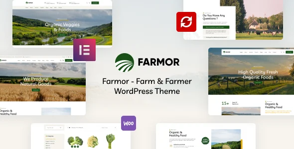 Farmor - Farm & Farmer WordPress Theme WordPress theme homepage layout for a agricultural food business website