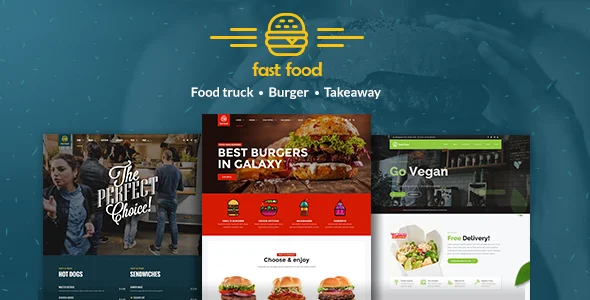 Fast Food WordPress Theme WordPress theme homepage layout for a bistro food business website