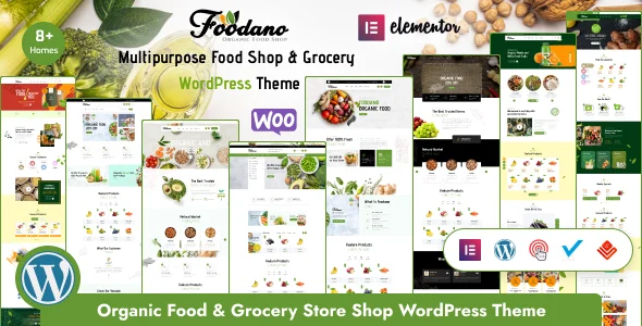 Foodano - Food Shop & Marketplace WordPress Theme WordPress theme homepage layout for a delivery food business website