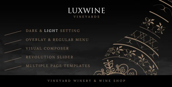 Luxwine - Wine WordPress Theme WordPress theme homepage layout for a agriculture food business website