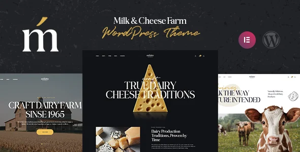 Milatte - Milk & Dairy Farm WordPress Theme WordPress theme homepage layout for a agriculture food business website