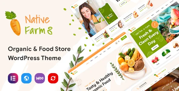 NativeFarm - Organic & Healthy Food WordPress Theme WordPress theme homepage layout for a agriculture food business website