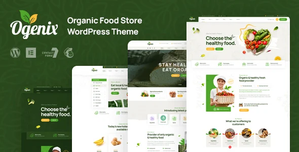 Ogenix - Organic Food Store WordPress Theme WordPress theme homepage layout for a agriculture food business website