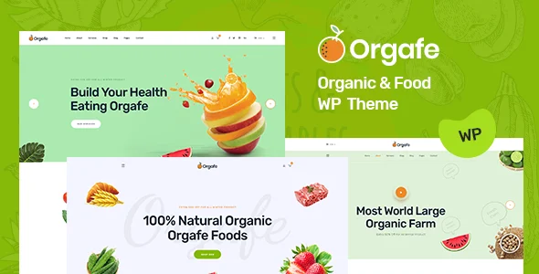 Orgafe - Organic Food WordPress Theme WordPress theme homepage layout for a agriculture food business website
