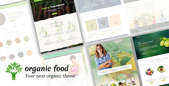 Organic Food - Nutritionist & Farm WordPress Theme WordPress theme homepage layout for a agriculture food business website
