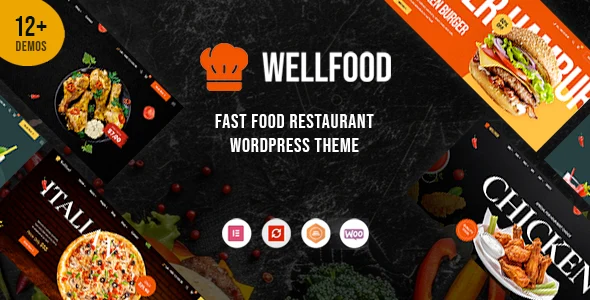 Wellfood - Fast Food Restaurant WordPress Theme WordPress theme homepage layout for a bakery food business website